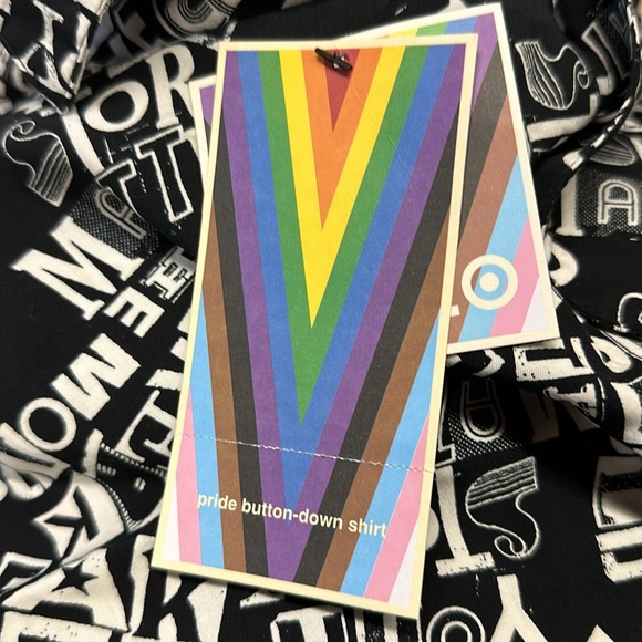 NEW TARGET Pride Word Men’s UNISEX button down Shirt • Your Story Matters - Picture 2 of 3
